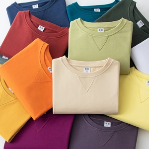 Chalecos de Felpa de Algodón de 320 g de Color Sólido para Hombre y Mujer, Estilo Retro Americano, Cuello Redondo, Color Caqui, Opciones de Bordado/Estampado con Patrón de Corazón - Product Image 3