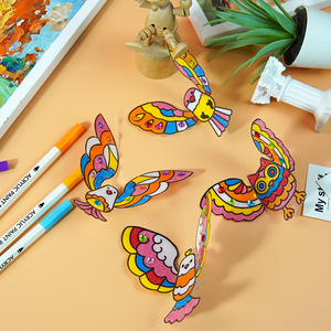Kit de création de décorations de fenêtre DIY : Créez vos propres attrape-soleil <span class=keywords><strong>en</strong></span> forme d'oiseaux pour enfants – Marqueurs acryliques, <span class=keywords><strong>dessin</strong></span>, art et artisanat pour décorer les fenêtres, cadeaux - Product Image 1