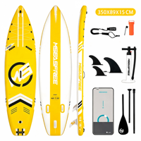 Planche de Stand Up Paddle Gonflable Personnalisée pour Tourisme 335x86x15cm, Kit Complet Offshore en PVC Ultra Stable avec Gilet de Sauvetage, Pompe, Pagaie et Sac à Dos