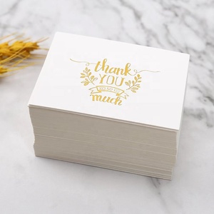 100 pièces/sac populaire chaud personnalisé en gros Spot feuille d'or cartes de remerciement <span class=keywords><strong>pour</strong></span> mariage vacances emballage cadeau main Message décoration - Product Image 2