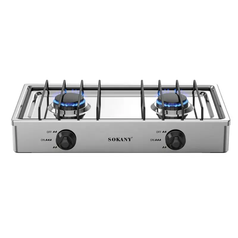 Zogifts Sokany Cooking Stoves Parts 2 Burner Electric Gas Stove With Oven Small Kitchen Appliances