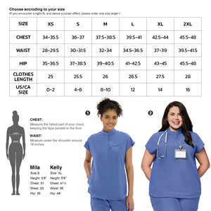 Kitmaz Women's Mandarin Collar Scrub Tops - Soft Stretch Oversized Fit with 3 Pockets - Product Image 5