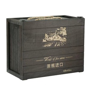 กล่องไม้ใส่ไวน์ 6 ขวด ทรงสี่เหลี่ยม งานแฮนด์เมด ของขวัญ งานฝีมือ ไม้สน - Product Image 2
