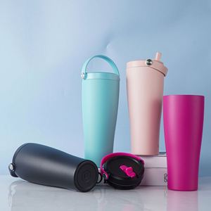 Nuevo Diseño, Vaso Térmico de Acero Inoxidable con Aislamiento al Vacío de 30 oz, con Asa y Tapa Portátil, Vaso para Regalo - Product Image 4