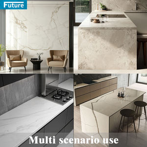 Losa de piedra de cuarzo Artificial gris blanco de lujo para encimera de cocina Villa escalera lavabo Panel de pared ingeniería de piedra - Product Image 2