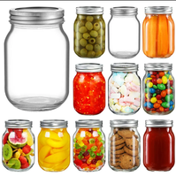 Haute Qualité Clair Miel Bonbons Pot Verre Confiture Cornichons Pot Bouteille 200 Ml 350 Ml 500 Ml Grand Pot En Verre Avec Couvercle À Vis