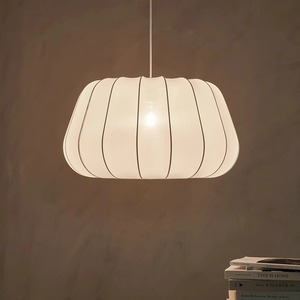 Lampe suspendue en tissu crémeux E27, luminosité réglable, forme ronde, pour chambre à coucher, salon, restaurant - Product Image 4