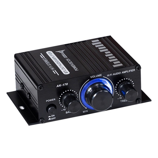 AK-170  Mini Small Pure Power Amplifier Home Computer Audio System 2.0-channel High-fidelity Power Amplifier DC12V