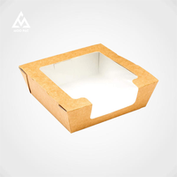 Boîtes en papier recyclables avec fenêtre pour frites, poulet, hamburgers, salades, sandwichs, emballages alimentaires de qualité alimentaire