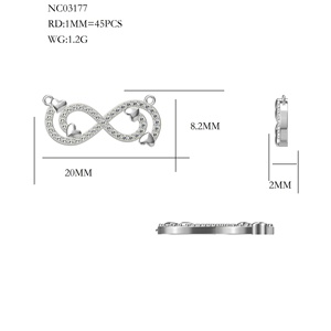 Tùy Chỉnh OEM Đồ Trang Sức Tốt 925 Sterling Bạc Vô Cực Cubic Zirconia Littie Trái Tim Mặt Dây Chuyền Phụ Nữ Dây Chuyền - Product Image 3