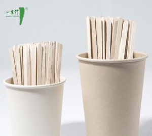 맞춤형 친환경 식품 등급 대나무 나무 일회용 커피 스틱 14cm 맞춤 로고 개별 포장 친환경 - Product Image 2