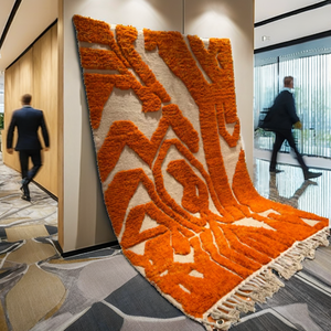 Alfombras Modernas Abstractas de Diseño, Hechas a Mano con Nudos de Algodón, Colores Hermosos Personalizados, Hechas a Mano, Ecológicas, para Sala de Estar, Habitación Infantil - Product Image 2