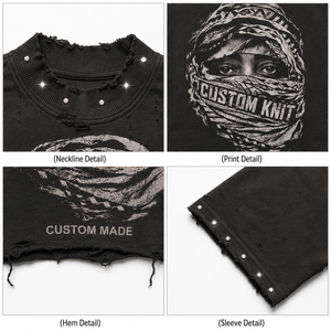 เสื้อยืดโอเวอร์ไซส์ผ้าคอตตอนหนา 300 กรัม สไตล์วินเทจ ตกแต่งด้วยลายกราฟิกประดับเพชร ทรงหลวมไหล่ตก สตรีทแวร์ สำหรับผู้ชาย - Product Image 3