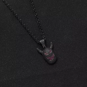 จี้ปีศาจน้อย, สร้อยคอฮิปฮอปประดับเพชรเซอร์โคเนียมเต็มเส้น, เครื่องประดับฮาโลวีนนำเข้า, สร้อยคอปีศาจ - Product Image 2