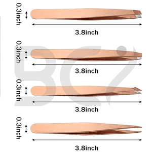 Juego de Pinzas para Cejas de Acero Inoxidable de Marca Personalizada con Punta Inclinada, Herramienta Clásica y Duradera para el Cuidado de las Cejas para Uso en Salón - Product Image 5