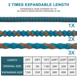 Manguera de Jardín Extensible de Alta Resistencia 3750D con Conexiones de Latón Sólido, Protección UV y Anticorrosión, Diámetro de 3/8'' - Product Image 2