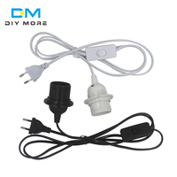 Câble d'alimentation 1,8 m avec prise UE/US, support de lampe E27 à dents complètes avec interrupteur pour ampoules LED suspendues et luminaires