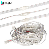 Luces de Navidad Inteligentes para Exteriores Twinkly LIKELIGHT 5V, Luces LED de Hadas Controladas por Aplicación, Cable Negro/Transparente para Decoración Navideña