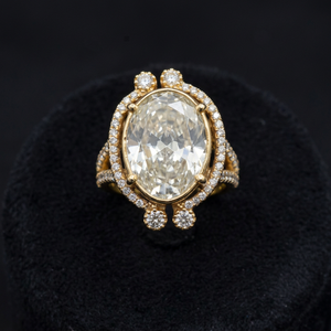 Bague vintage Kundan plaquée or 08160, bague de cocktail à sertissage griffe, ajustable en laiton, bijoux de fiançailles et de mariage pour femme - Product Image 1