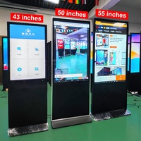 Kiosque intérieur de 55 pouces, lecteur multimédia LCD, système de gestion de file d'attente en libre-service, écran tactile, signalisation numérique et écrans totem
