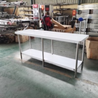 Table de travail en acier inoxydable 304, table de travail en acier inoxydable, table de travail de restauration en acier inoxydable pour cuisine