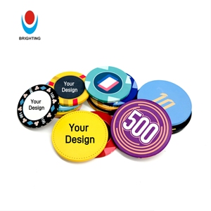Estuche para Fichas de Póker de Cerámica Personalizado de 55 mm x 3,3 mm, Impresión UV de 50/43/39 mm con Cualquier Diseño, Arcilla ABS Acrílica para <span class=keywords><strong>Casino</strong></span>, Club, Familia y Juegos de Azar - Product Image 2