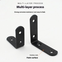 Support d'angle en fer noir à 90 degrés en forme de L, épaissi, en acier laminé à froid avec revêtement en poudre, pour salle de bain moderne