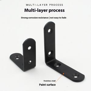 Support d'<span class=keywords><strong>angle</strong></span> en fer noir à 90 degrés en forme de L, épaissi, en acier laminé à froid avec revêtement en poudre, pour salle de bain moderne - Product Image 4