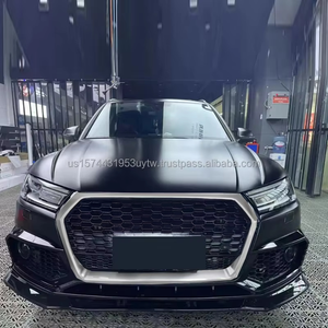 Convient aux modèles 2019-2021 Pour Audi Q5 B9 RSQ5 Grille de pare-chocs avant argentée avec cadre inférieur - Product Image 6