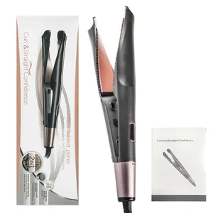 hair styling tools ceramic flat iron with custom logo LCD Display 2 in 1 hair Straightener and Curling Iron hot curlers