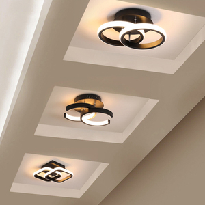 Luminaires modernes à LED encastrés, cercles lumineux pour chambre à coucher, couloir, salle de passage, 18W, lustre de plafond à 2 anneaux - Product Image 1