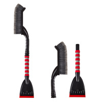 Brosse à neige multifonctionnelle rotative 5-en-1 avec manche long extensible et double tête pour voiture, grattoir à glace et pelle à neige DIY OEM