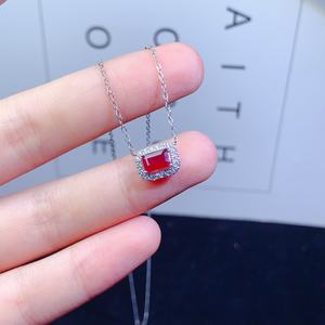 Wholesale Supplier Of Natural <strong>Ruby</strong> Pendant <strong>Necklaces</strong> 925 Sterling Silver Set Women's Jewelry Pendant Manufacturer - Product Image 2