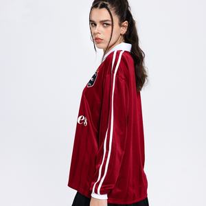 Maillots de football rétro de style américain à blocs de couleurs, col en V, manches longues, style sport urbain, hauts de <span class=keywords><strong>jeu</strong></span> tendance pour couple - Product Image 2