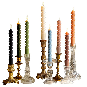French Vintage Ladder Spiral Smokeless <b>Long</b> Rod Twist Wax <b>Candle</b> for Wedding Birthday Dining Table Home Decor - Product Image 6