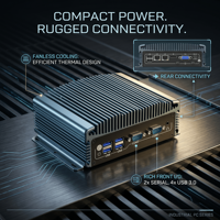 Mini PC sin Ventilador con Encendido Automático LN1010, CPU Opcional, RAM y SSD Personalizables, Dispositivo IoT de Aluminio, Windows/Linux, 2x LAN, 2x COM, Carcasa Extruida