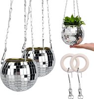 Boule de jardin suspendue en forme de boule, pot de fleurs, de couleur argent rose vert rose rouge, pas cher, nouvelle collection