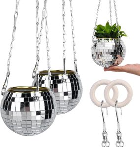 Boule de jardin suspendue en forme de boule, <span class=keywords><strong>pot</strong></span> de fleurs, de couleur argent rose vert rose rouge, <span class=keywords><strong>pas</strong></span> <span class=keywords><strong>cher</strong></span>, nouvelle collection - Product Image 2
