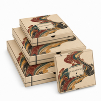 Cajas de Pizza de Cartón Kraft Impresas con Lámina Dorada UV Mate Biodegradable Personalizadas para Comida Rápida para Llevar