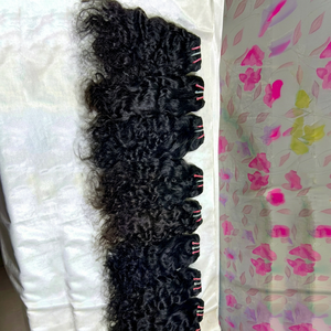 Extensions de cheveux humains Remy indiens vierges noirs de haute qualité de 20 pouces, 100 % naturels, provenant du temple, bouclés et crépus - Product Image 1
