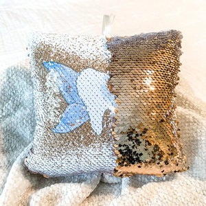 RubySub Custom Sequin <strong>Tooth</strong> <strong>Fairy</strong> <strong>Pillow</strong> Case Reversible Square Sequin <strong>Pillow</strong> with Pocket for Home Use - Product Image 4