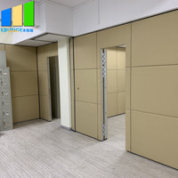 Cloison coulissante pliable moderne pour cuisine, salle de sport, école, entrepôt, usage extérieur, porte mobile en MDF et aluminium, réglable