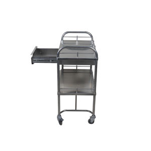 Mt Medische Dubbellaagse Roestvrijstalen Medische Kar Ziekenhuis Kliniek Mobiele Instrumentwagen <span class=keywords><strong>Trolley</strong></span> - Product Image 5