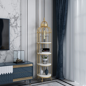 Style nordique américain en <span class=keywords><strong>fer</strong></span> <span class=keywords><strong>forgé</strong></span> Cage à oiseaux porte-fleurs multicouche intérieur balcon stockage coin support salon meubles - Product Image 4