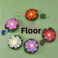 Lampe à bougie LED électronique étanche, bougie flottante réaliste en forme de fleur de lotus, décoration aquatique pour le Nouvel An, lanterne de rivière