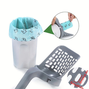 La más nueva pala de arena para gatos portátil de plástico 2 en 1 desmontable con bolsas de basura - Product Image 2