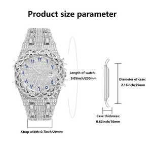 Orologio da Polso da Uomo di Lusso PIN TIME PT106 Iced-Out con Zirconi, Design a Rete, Stile Caldo, Impermeabile, con Datario - Product Image 6
