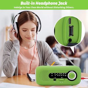 <span class=keywords><strong>Radio</strong></span> Solare di Emergenza con Manovella AM/FM, Batteria Ricaricabile 2000mAh, Ricarica per Cellulare, Torcia LED, Jack per Cuffie, Allarme SOS - Product Image 6