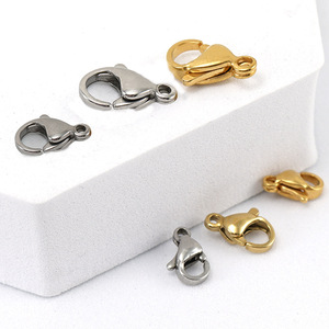 Zogxin <b>Lobster</b> Clasp 18K Gold Plated Stainless Steel For Bracelet Making Jewelry Findings Components Cat <b>Claw</b> Shape - Product Image 5