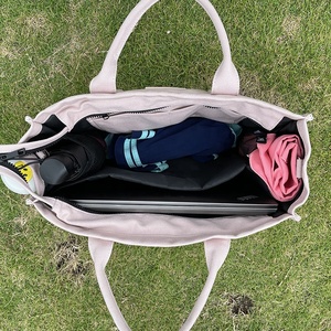 Bolsa de Lona para Mujer con Bolsillo para Botella de Agua y Correa para Esterilla de Yoga, para Gimnasio, Yoga, Viajes de Fin de Semana, Logotipo Personalizado al por Mayor, OEM - Product Image 5
